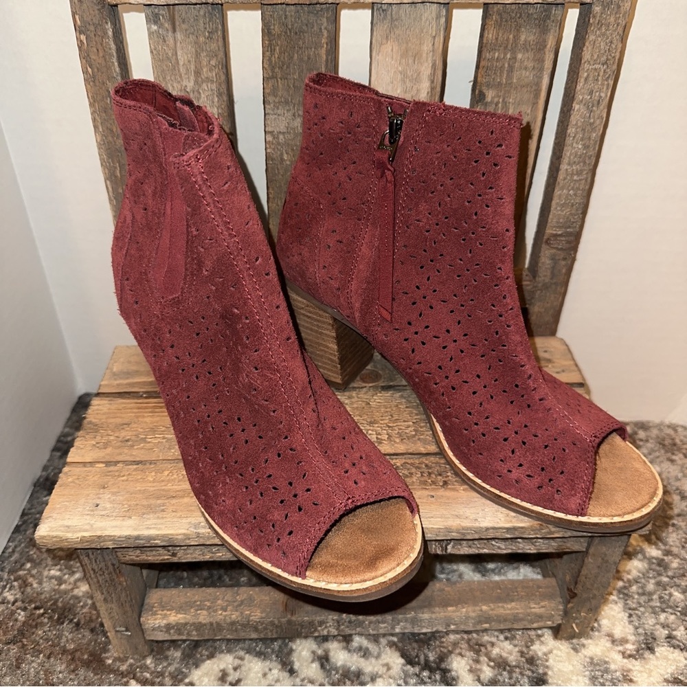 TOMS peep toe booties